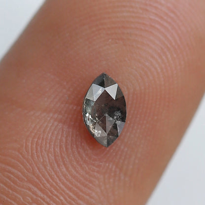 0.30 CT 5 MM Marquise Shape Salt and Pepper Diamond Grey Black Color Natural Loose Diamond
