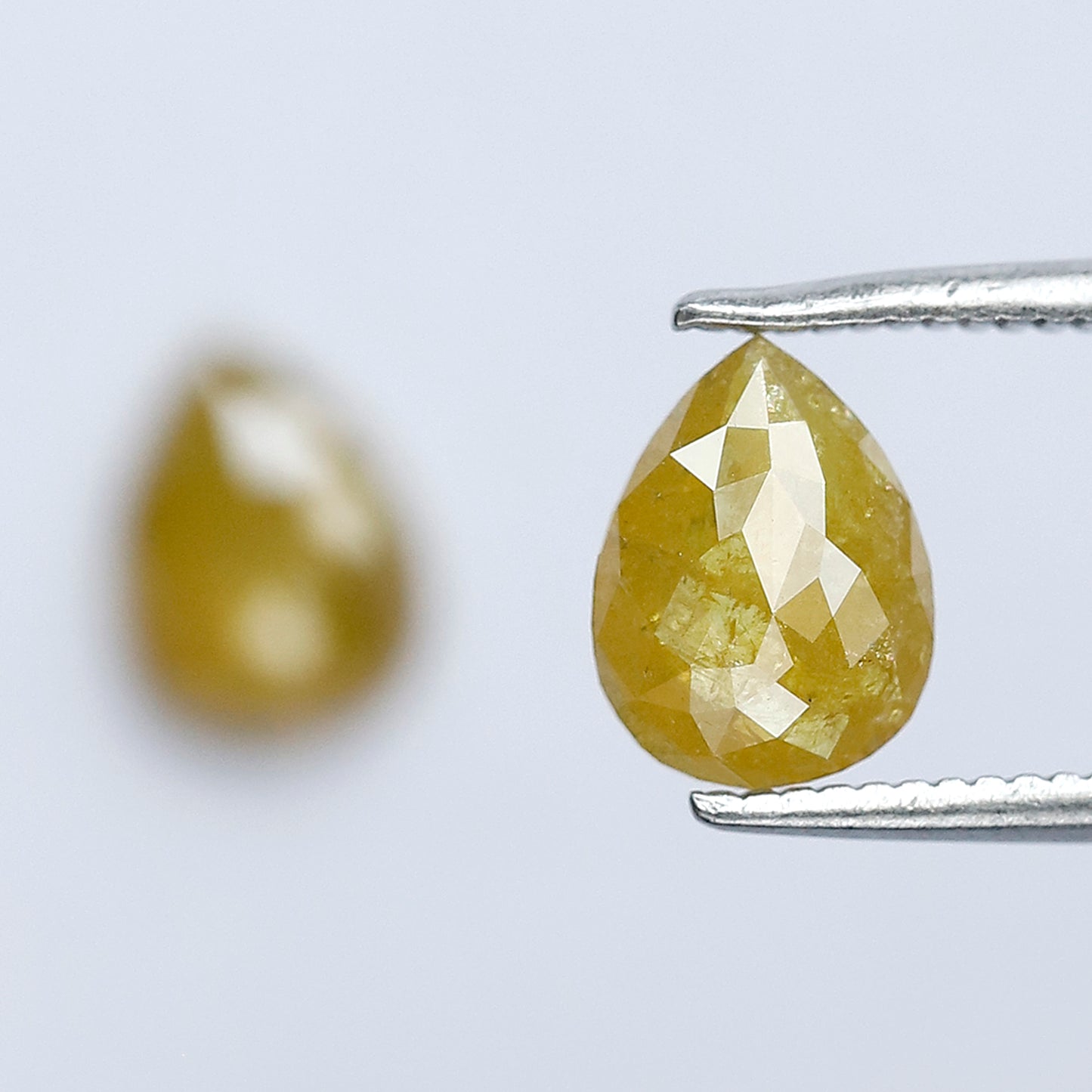 1.59 Ct Pear Loose Diamond Pair | Natural Yellow Rustic Diamonds | 7.50 x 5.70 mm Stud Earrings Stones