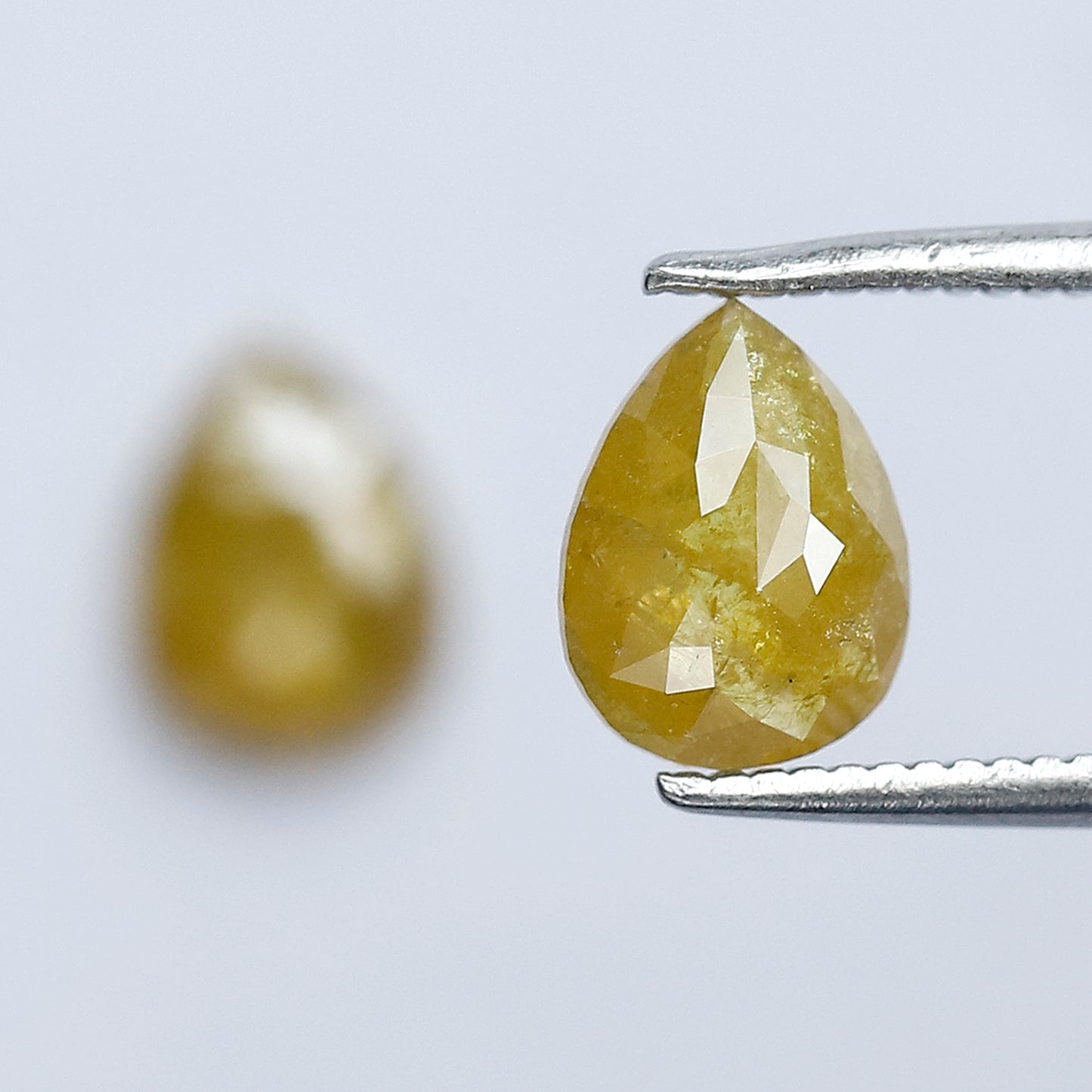1.59 Ct Pear Loose Diamond Pair | Natural Yellow Rustic Diamonds | 7.50 x 5.70 mm Stud Earrings Stones