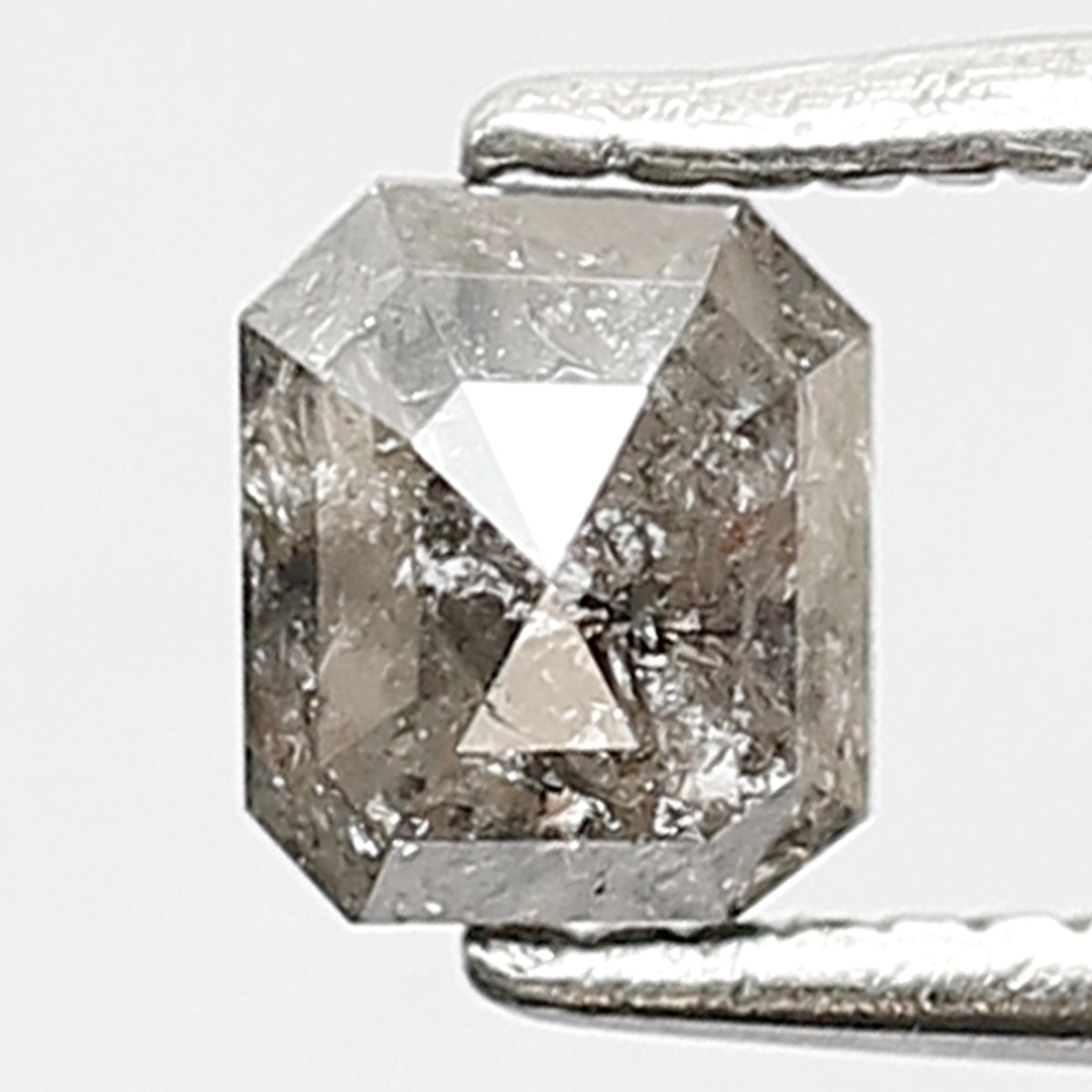 0.62 CT Emerald Shape Diamond 5 MM Grey Black Color Natural Loose Salt and Peeper Diamond For Custom Made Proposal Ring