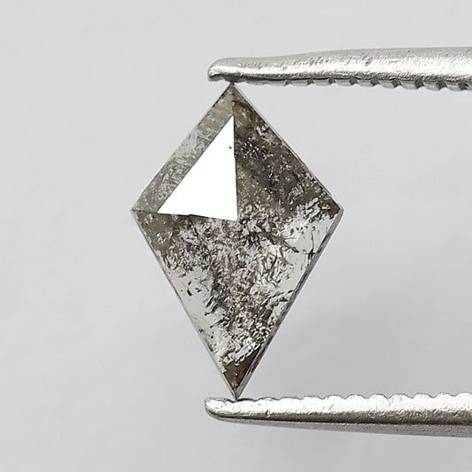 Natural Kite Shape Gray Black Diamond 0.53 CT, Earth Mined Translucent Loose Diamond for Jewelry Making