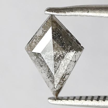 Natural Kite Shape Gray Black Diamond 0.53 CT, Earth Mined Translucent Loose Diamond for Jewelry Making