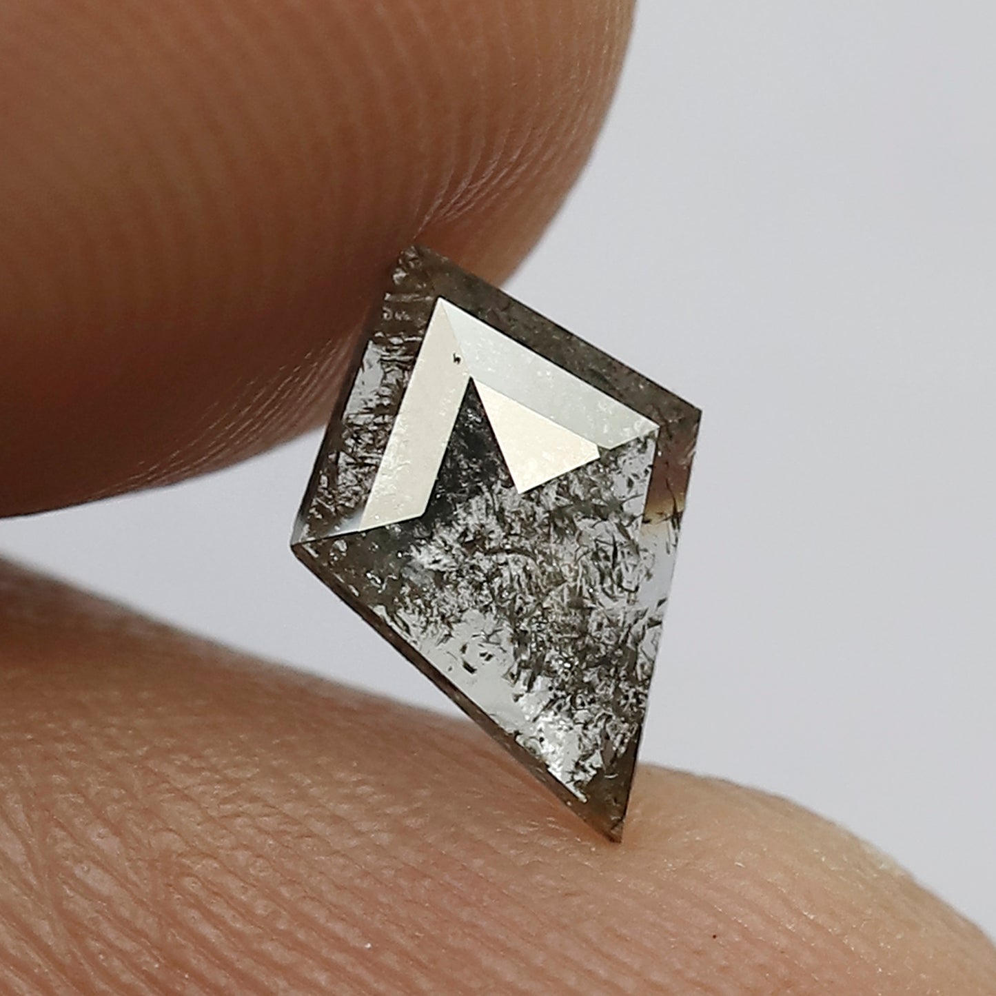 Natural Kite Shape Gray Black Diamond 0.53 CT, Earth Mined Translucent Loose Diamond for Jewelry Making