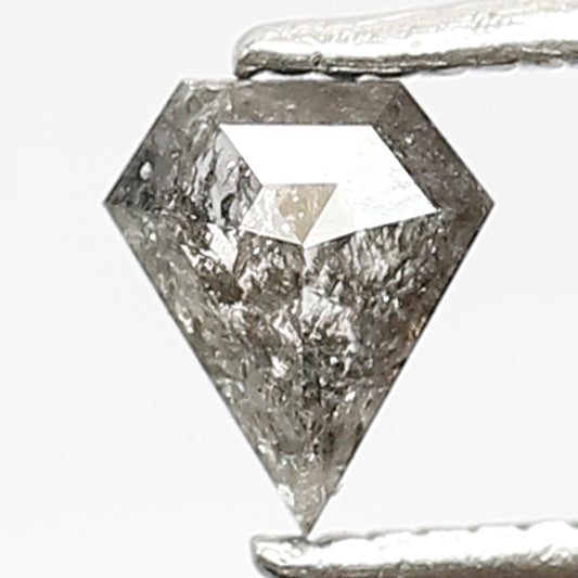 5.7 MM Pentagon Shape Diamond Loose Natural Grey Black Color Diamond 0.49 CT Ethically Sourced Salt and Pepper Diamond