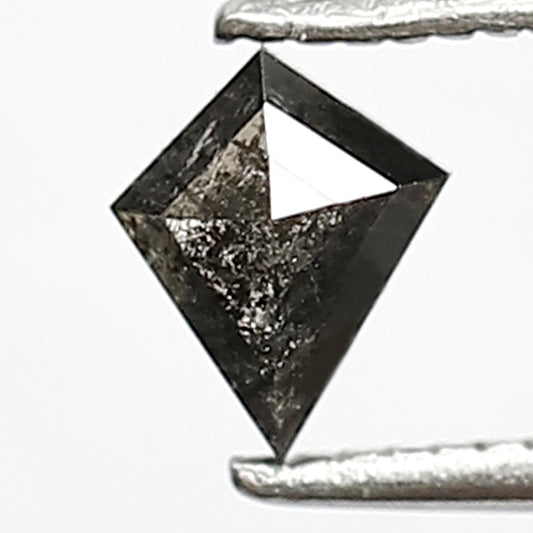 0.46 CT Loose Natural Grey Black Color Diamond 5.7 MM Kite Shape Conflict Free Salt and Pepper Diamond Bespoke Design Jewelry