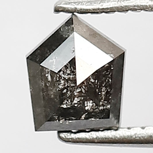 0.77 CT Unique Geometric Shape Diamond Loose Natural Grey Black Color 5 MM Earth Mined Salt and Pepper Diamond Vintage Jewelry