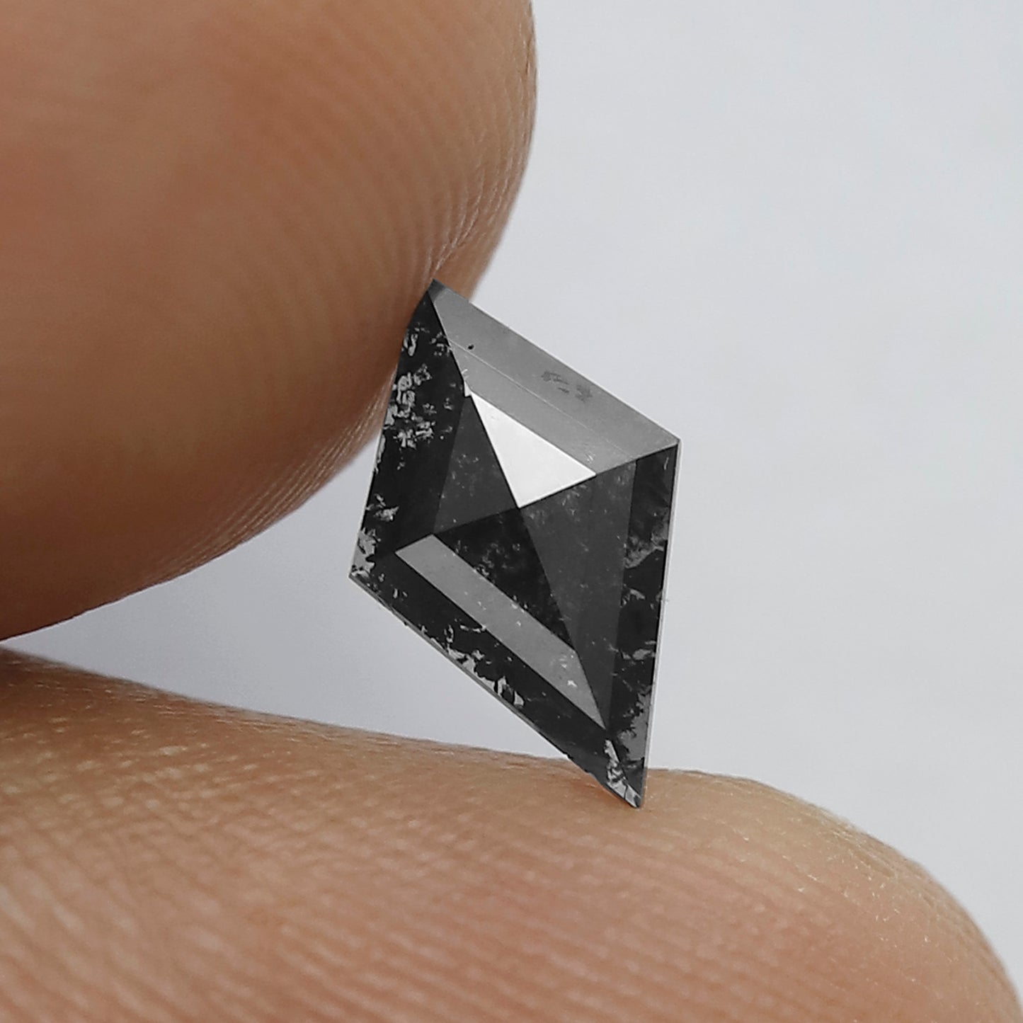 0.46 CT Gray Black Kite Shape Diamond, Natural Salt and Pepper Loose Diamond, Conflict Free Earth Mined Diamond