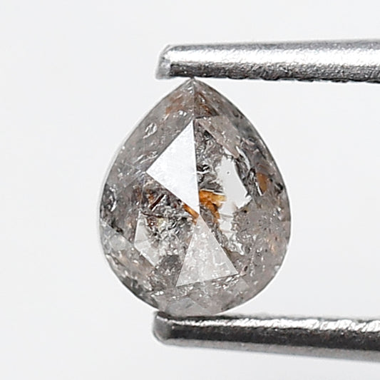 0.56 CT 5 MM Pear Shape Salt and Pepper Diamond Grey Black Color Natural Loose Diamond