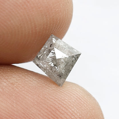 0.72 CT Natural Grey Black Color Diamond 7.2 MM Kite Shape Loose Natural Conflict Free Salt and Pepper Diamond Engagement Ring