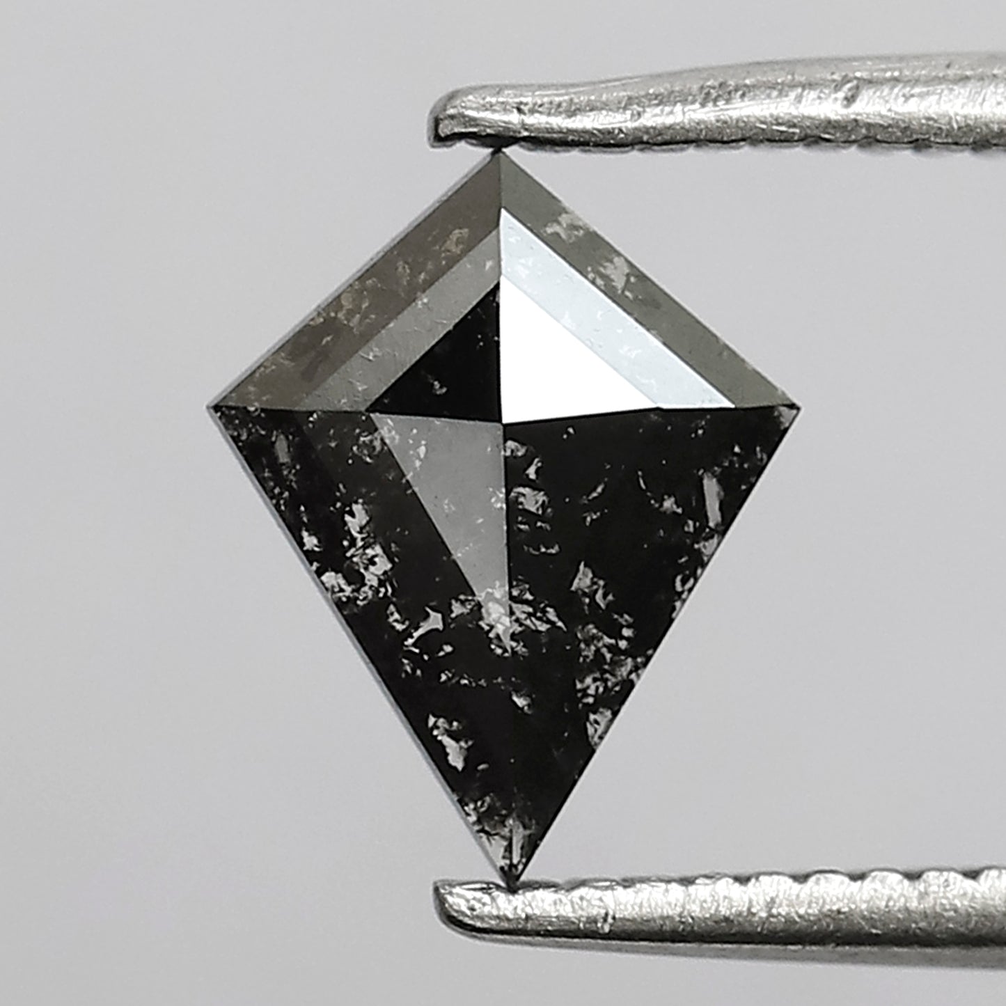 0.48 CT Kite Shape Salt and Pepper Diamond, Natural Gray Black Loose Diamond for Proposal Ring