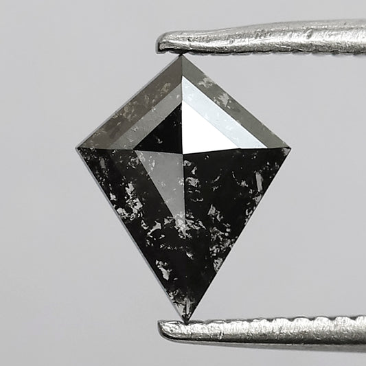 0.48 CT Kite Shape Salt and Pepper Diamond, Natural Gray Black Loose Diamond for Proposal Ring