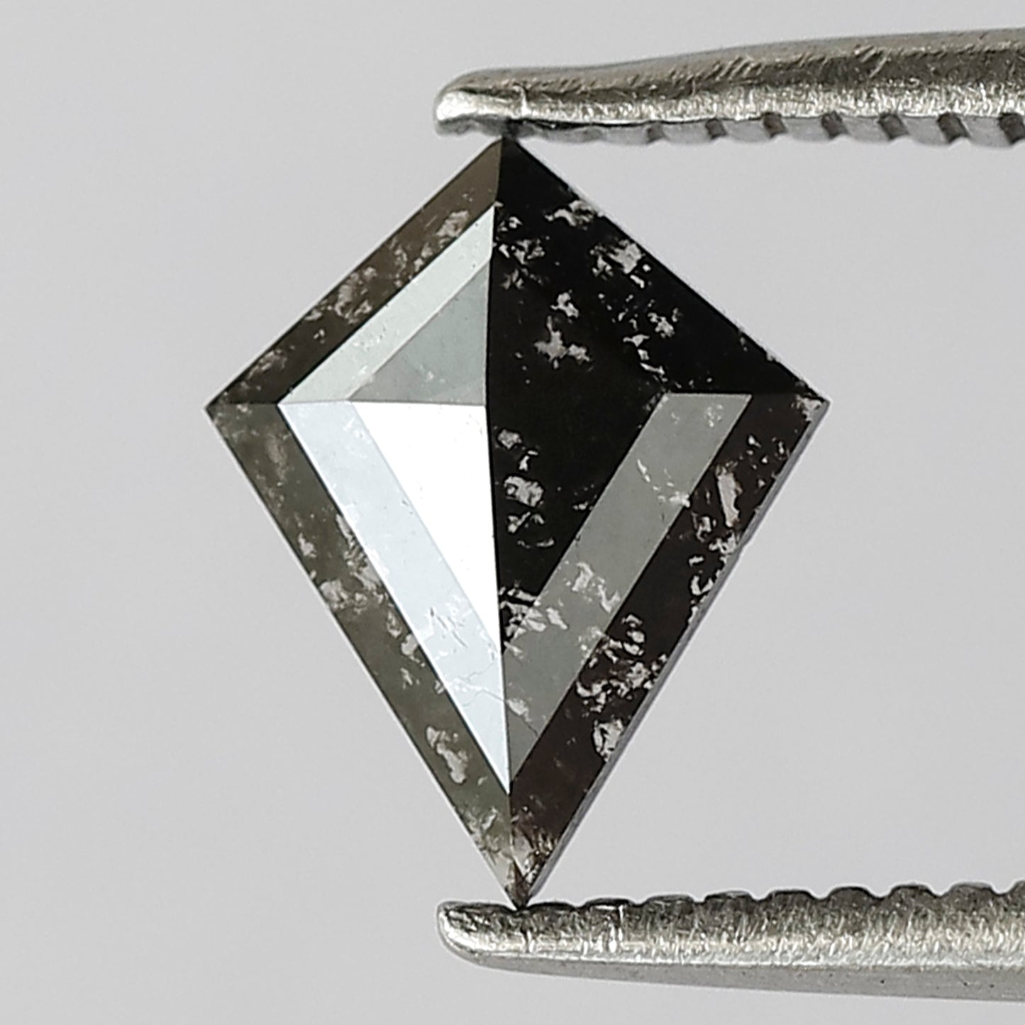 0.48 CT Kite Shape Salt and Pepper Diamond, Natural Gray Black Loose Diamond for Proposal Ring
