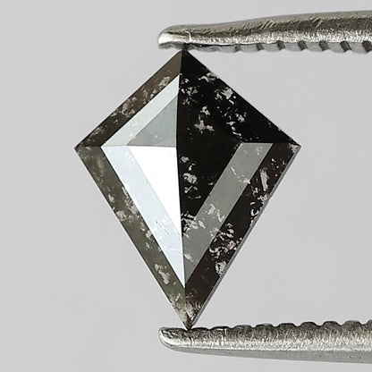 0.48 CT Kite Shape Salt and Pepper Diamond, Natural Gray Black Loose Diamond for Proposal Ring