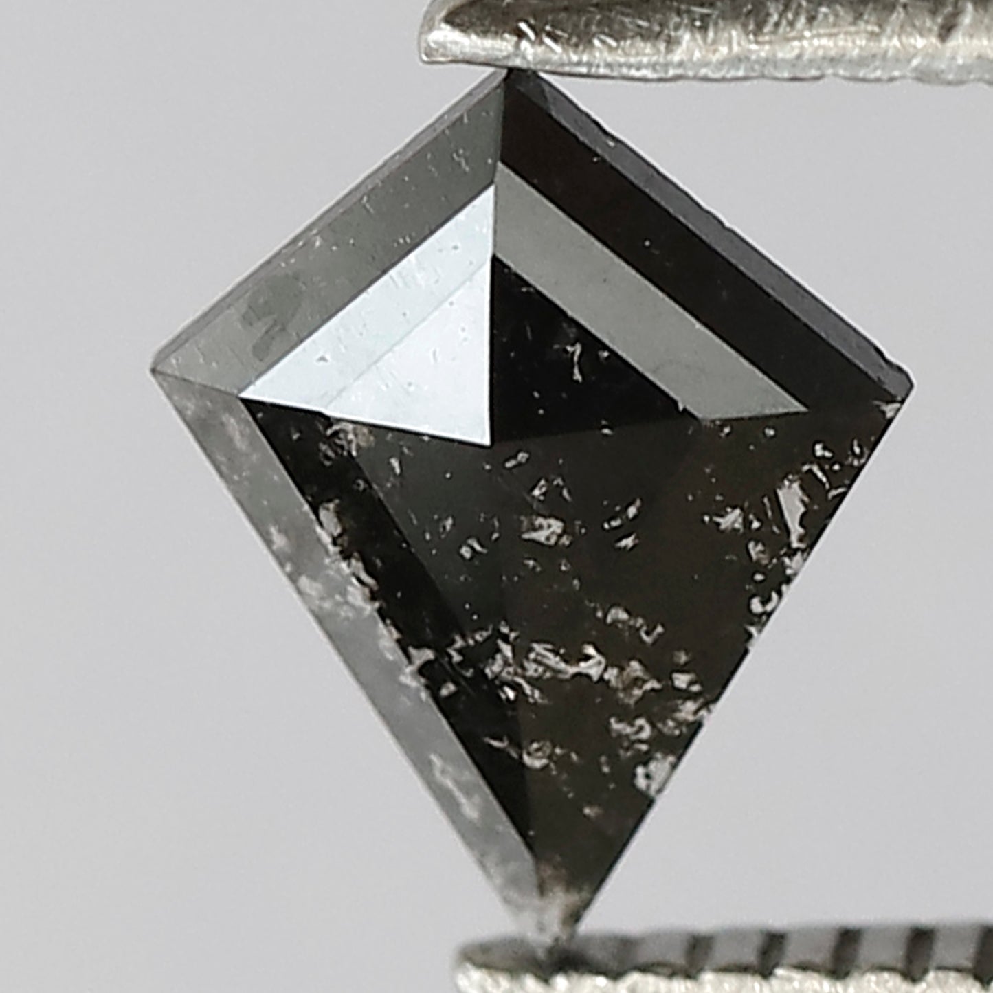 0.48 CT Kite Shape Salt and Pepper Diamond, Natural Gray Black Loose Diamond for Proposal Ring