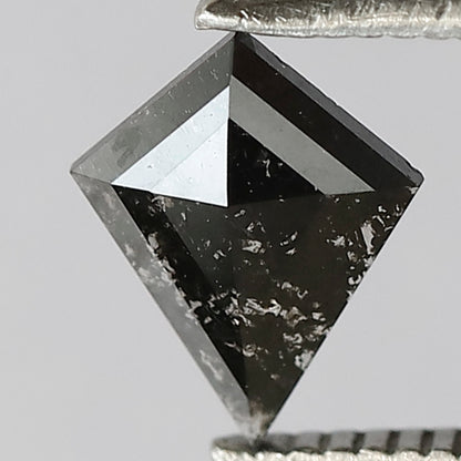 0.48 CT Kite Shape Salt and Pepper Diamond, Natural Gray Black Loose Diamond for Proposal Ring