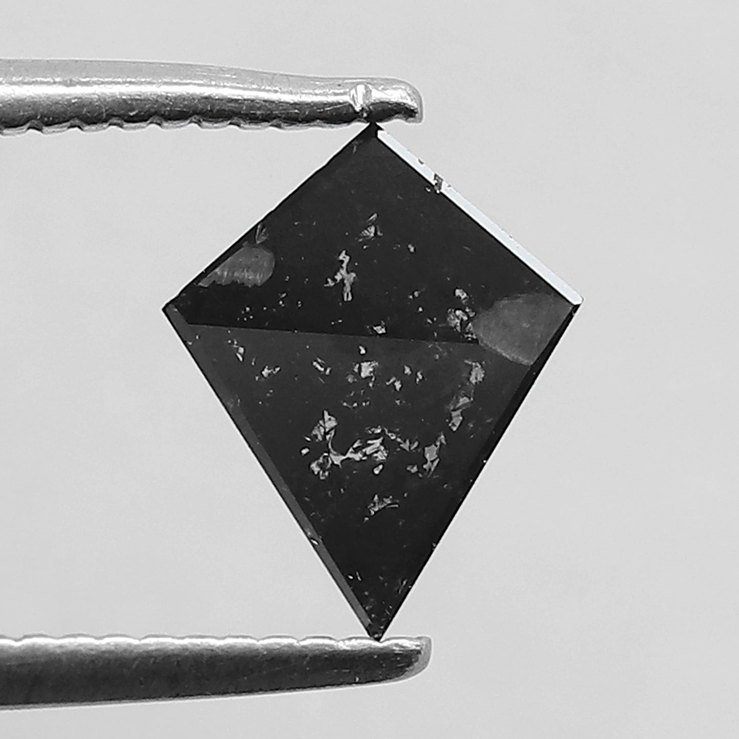 0.48 CT Kite Shape Salt and Pepper Diamond, Natural Gray Black Loose Diamond for Proposal Ring