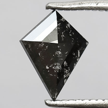 0.48 CT Kite Shape Salt and Pepper Diamond, Natural Gray Black Loose Diamond for Proposal Ring