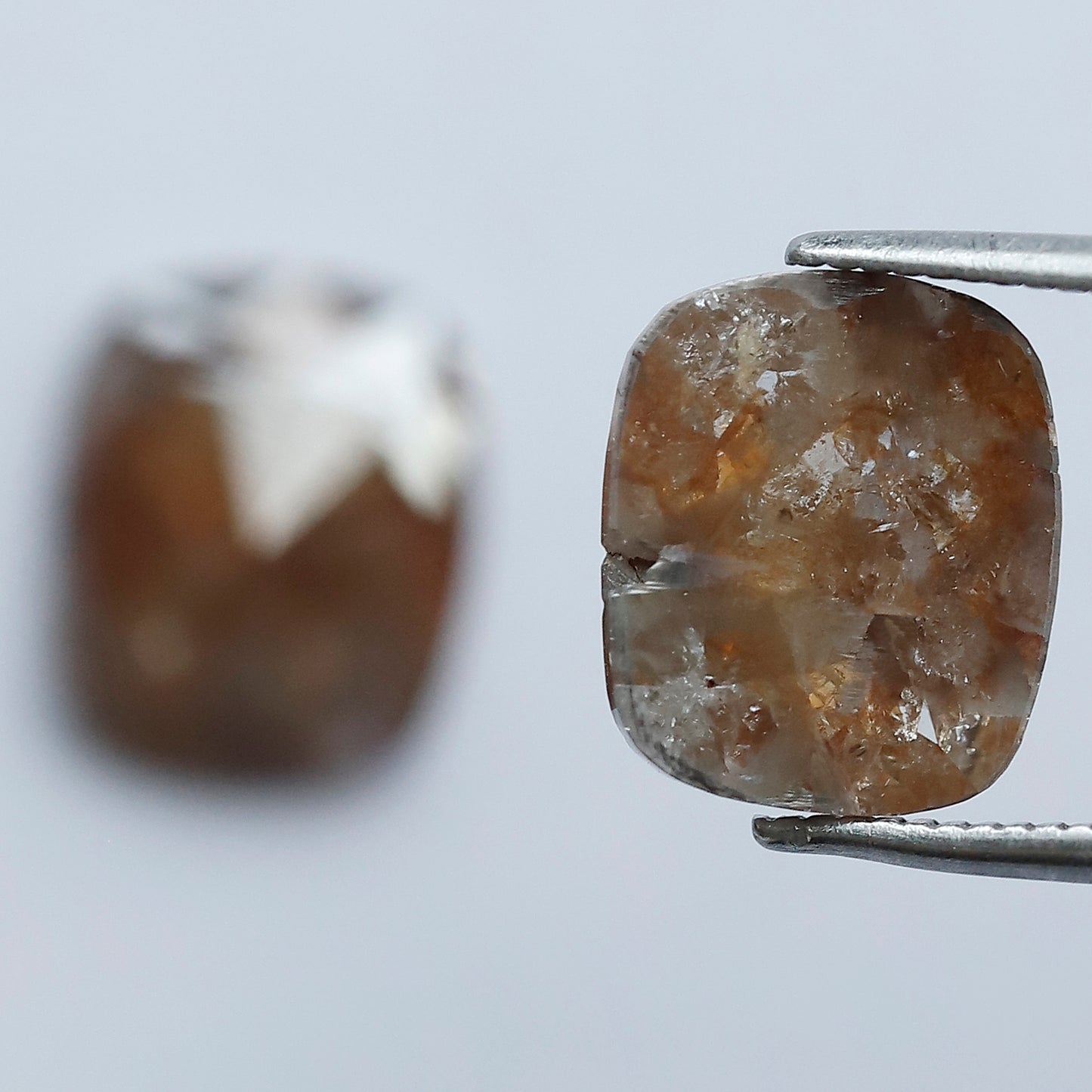 5.40 Ct Large Cushion Cut Rustic Diamond Pair | Natural Reddish Brown Loose Conflict Free Diamonds | 10.50 mm