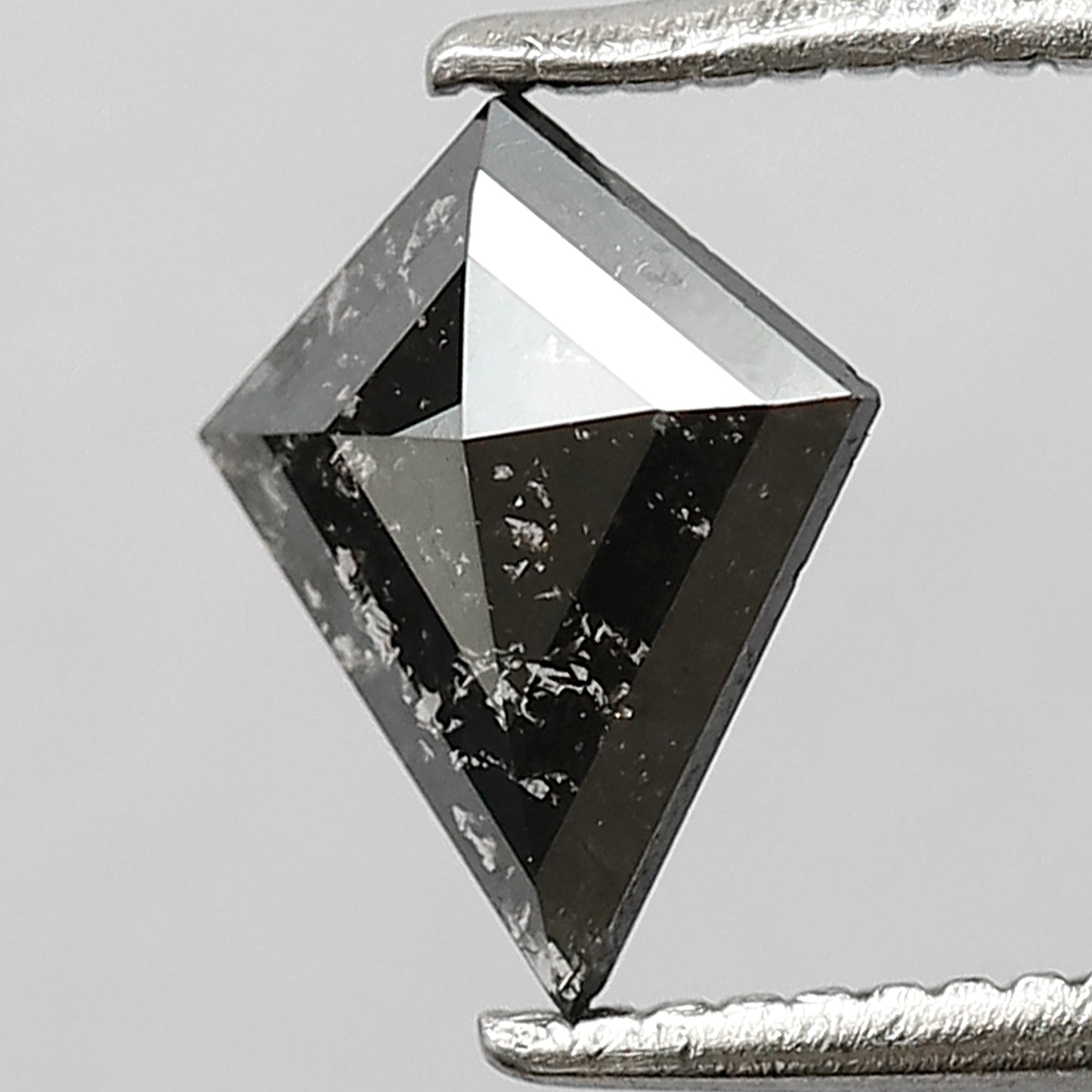 0.48 CT Kite Shape Salt and Pepper Diamond, Natural Gray Black Loose Diamond for Proposal Ring