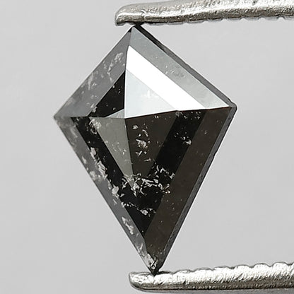 0.48 CT Kite Shape Salt and Pepper Diamond, Natural Gray Black Loose Diamond for Proposal Ring