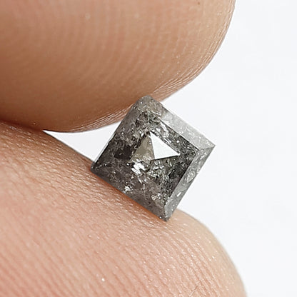 0.60 CT Kite shape Fancy Natural Loose Diamond, 6 mm Step cut Grey Black color Salt and Pepper suitable for custom Diamond Engagement Ring