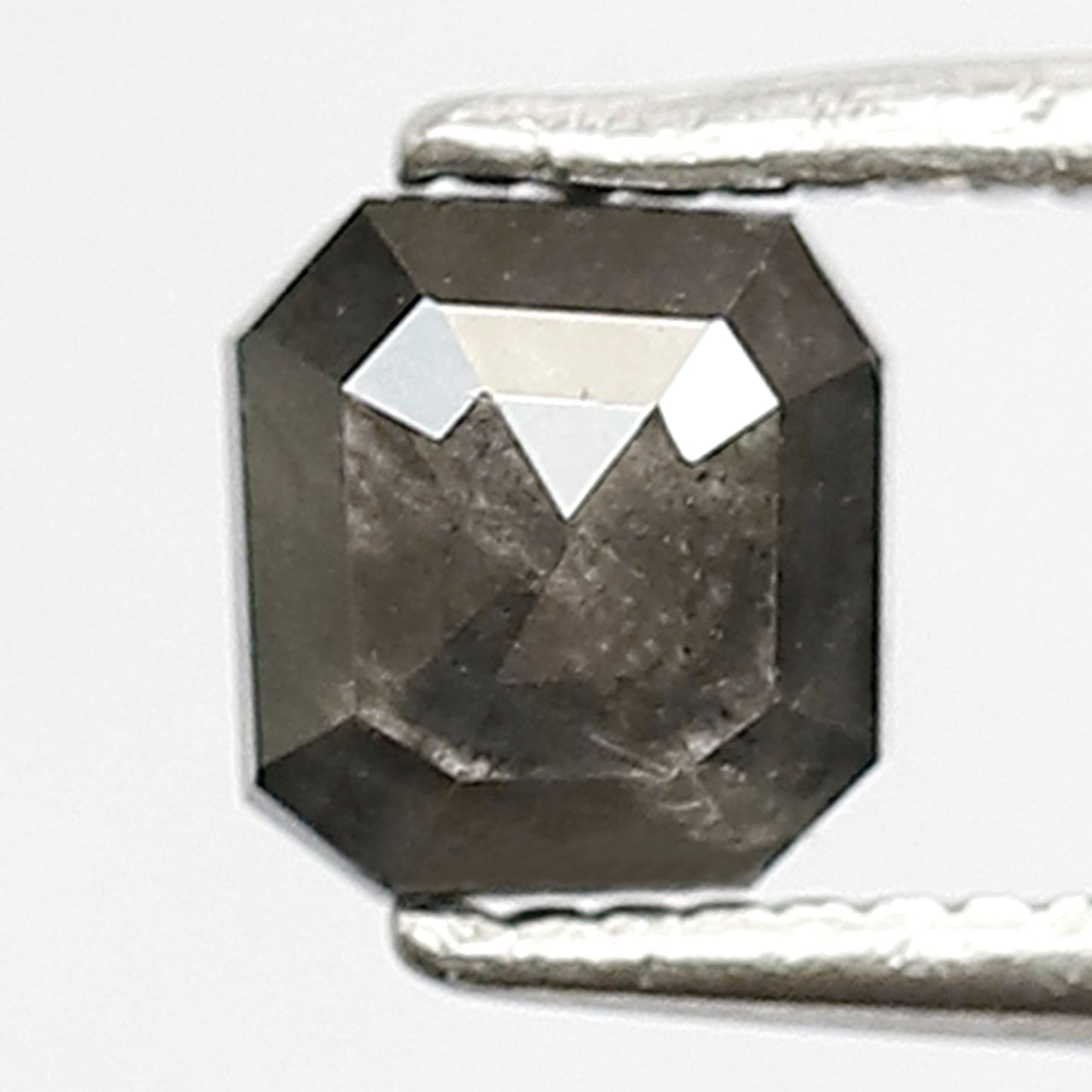 5.2 MM Earth Mined Grey Black Color Diamond Loose Natural 0.75 CT Radiant Shape Salt and Pepper Diamond Engagement Ring