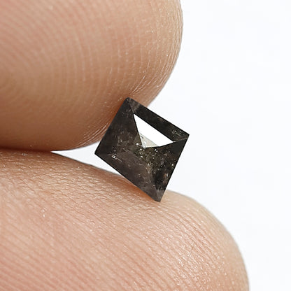 0.54 CT Loose Natural Unique Geometric Shape Diamond 6.4 MM Grey Black Color Salt and Pepper Diamond For Bespoke Design Jewelry