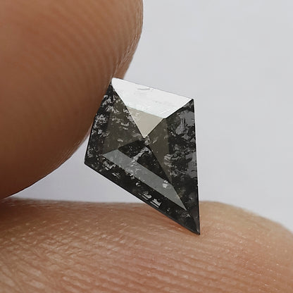 0.34 CT Kite Cut Loose Diamond, Conflict Free Natural Salt and Pepper Diamond for Engagement Jewelry