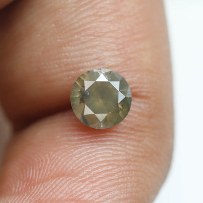 0.68 Ct Natural Round Brilliant Diamond, 5.80 x 5.80 mm Greenish Loose Conflict Free Ring Stone