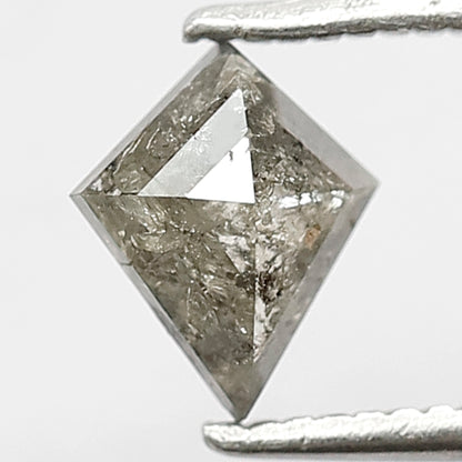 7 MM Long Earth Mined Grey Black Color Diamond 0.64 CT Kite Shape Diamond  Loose Natural Salt and Pepper Diamond Long Custom Made Pendant