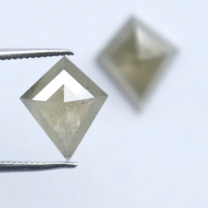 3.65 Ct Rustic Kite Cut Ethical Diamond Pair | Natural Loose Diamonds for Pendant, Earrings & Custom Jewelry