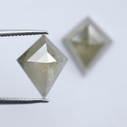 3.65 Ct Rustic Kite Cut Ethical Diamond Pair | Natural Loose Diamonds for Pendant, Earrings & Custom Jewelry