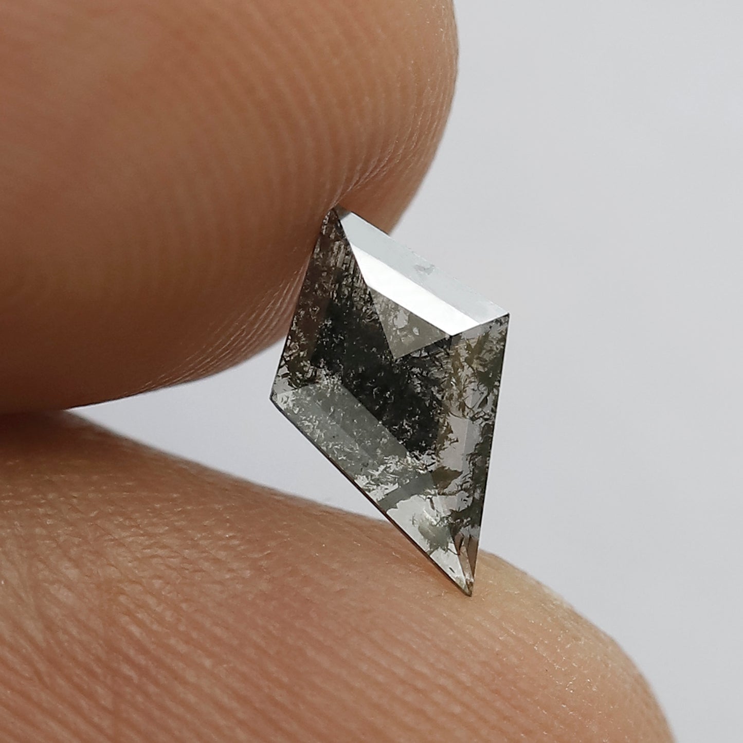 0.35 CT Kite Shape Diamond, Natural Earth Mined Salt and Pepper Loose Diamond for Bridal Ring