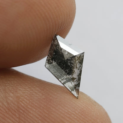 0.35 CT Kite Shape Diamond, Natural Earth Mined Salt and Pepper Loose Diamond for Bridal Ring