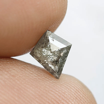 7 MM Long Earth Mined Grey Black Color Diamond 0.64 CT Kite Shape Diamond  Loose Natural Salt and Pepper Diamond Long Custom Made Pendant
