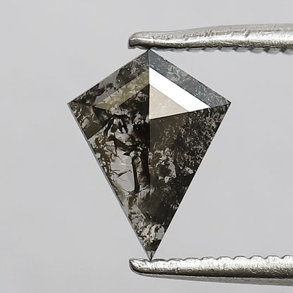 0.34 CT Gray Black Kite Shape Earth Mined Diamond, Loose Natural Salt and Pepper Diamond For Anniversary Ring Gift
