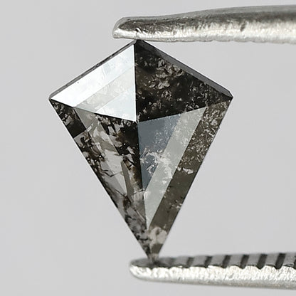 0.34 CT Gray Black Kite Shape Earth Mined Diamond, Loose Natural Salt and Pepper Diamond For Anniversary Ring Gift