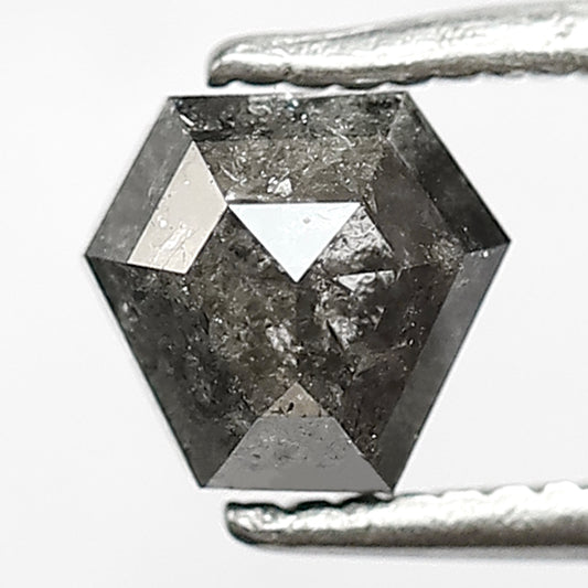 5.5 MM Geometric Shape loose Natural 0.99 CT Grey Black Color Salt and Pepper Diamond Vintage Design Jewelry