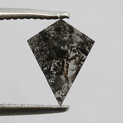 0.34 CT Gray Black Kite Shape Earth Mined Diamond, Loose Natural Salt and Pepper Diamond For Anniversary Ring Gift