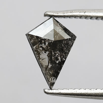0.34 CT Gray Black Kite Shape Earth Mined Diamond, Loose Natural Salt and Pepper Diamond For Anniversary Ring Gift