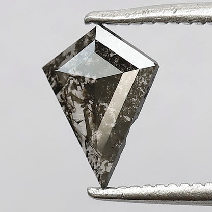 0.34 CT Gray Black Kite Shape Earth Mined Diamond, Loose Natural Salt and Pepper Diamond For Anniversary Ring Gift