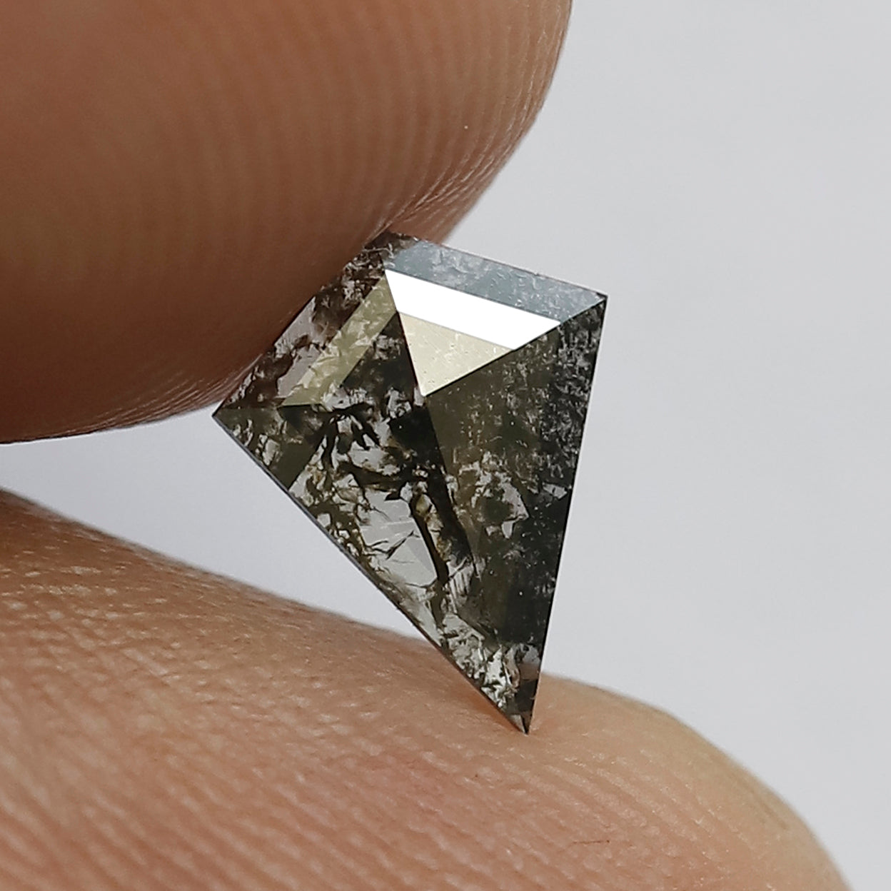 0.34 CT Gray Black Kite Shape Earth Mined Diamond, Loose Natural Salt and Pepper Diamond For Anniversary Ring Gift