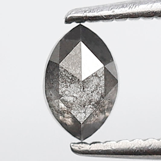 0.39 Ct Marquise Shape Salt and Pepper Diamond 5 MM Gray Black Color Natural Loose Diamond