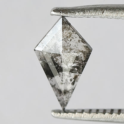0.36 CT Kite Shape Salt and Pepper Diamond, Natural Gray Black Loose Ethical Diamond for Anniversary Jewelry