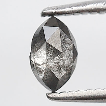 0.39 Ct Marquise Shape Salt and Pepper Diamond 5 MM Gray Black Color Natural Loose Diamond