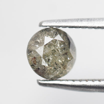 Natural Round Brilliant cut 0.66 CT Earth Mined Diamond, 5.10 mm Yellowish Gray Loose Diamond For Promise Ring