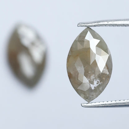 Matching Marquise Cut Rustic Diamond Pair 2.87 CT – Natural Grayish Loose Diamonds for Earrings