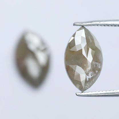 Matching Marquise Cut Rustic Diamond Pair 2.87 CT – Natural Grayish Loose Diamonds for Earrings