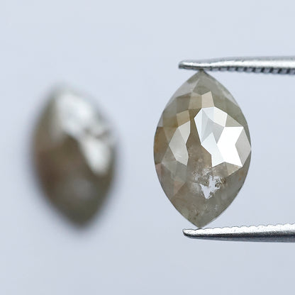 Matching Marquise Cut Rustic Diamond Pair 2.87 CT – Natural Grayish Loose Diamonds for Earrings