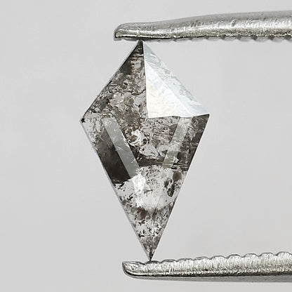 0.36 CT Kite Shape Salt and Pepper Diamond, Natural Gray Black Loose Ethical Diamond for Anniversary Jewelry